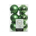 Kaemingk Christmas Shatterproof Baubles 6cm - Mistletoe Green - Pack of 12