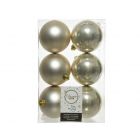 Kaemingk Christmas Decoration Baubles Shatterproof Shiny - Pearl 8cm - Pack of 6