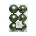 Kaemingk Christmas Decoration Baubles Shatterproof Shiny - Moss Green 8cm - Pack of 6