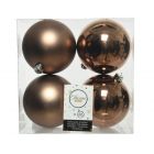 Kaemingk Christmas Decoration Baubles Shatterproof Mix - Walnut 10cm - Pack of 4