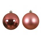 Kaemingk Christmas Decoration Baubles Shatterproof Mix - Lipstick Pink 10cm - Pack of 4