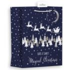 I G Design Midnight Christmas Santa Landscape Gift Bag Medium