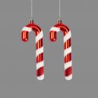 Davies Products Candy Cane Christmas Tree Baubles - Pack of 2 - 12cm