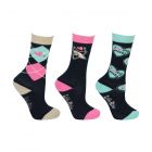 I Love My Pony Collection Socks by Little Rider (Pack of 3) - Navy/Pink/Teal/Cream