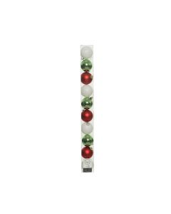 Kaemingk Baubles Shatterproof Mix - 6cm  Mistletoe Green Assorted - Pack of 10