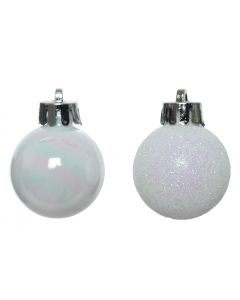 Kaemingk Baubles Shatterproof Mix - White/Iris