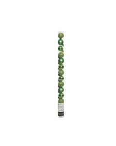 Kaemingk Christmas Shatterproof Baubles Mix - 3cm Mistletoe Green - Pack of 14