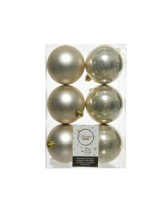 Kaemingk Christmas Decoration Baubles Shatterproof Shiny - Pearl 8cm - Pack of 6