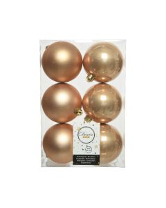 Kaemingk Christmas Decoration Baubles Shatterproof Shiny - Butterscotch 8cm - Pack of 6