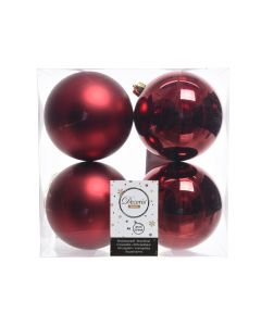 Kaemingk Christmas Baubles Shatterproof Mix - Oxblood