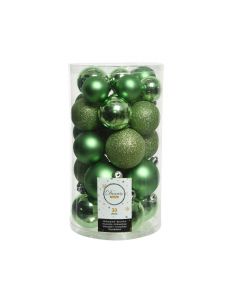 Kaemingk Christmas Shatterproof Baubles - Mistletoe Green - Tube of 30