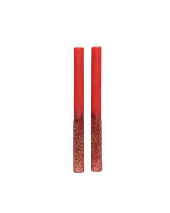 Kaemingk Christmas Red Wax Candles - Pack of 2