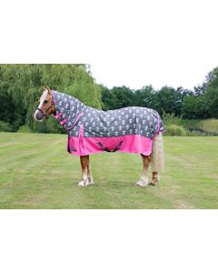 StormX Original Merry Go Round 200 Combi Turnout Rug	6'3"	Grey/Pink