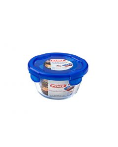 Pyrex Cook & Go Glass Round Dish with Lid - 0.7L