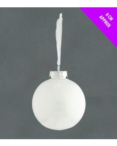 Davies Products Acrylic Glitter Christmas Tree Bauble - 8cm White