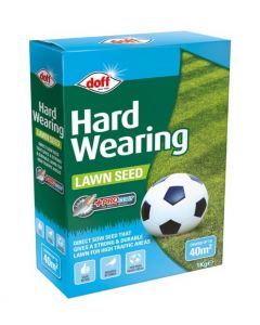 Doff Hardwearing Lawn Seed With Procoat - 1kg - Covers 40m2