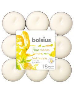Bolsius 4 Hour Tealights - Feel Happy - Pack of 18