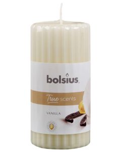 Bolsius Ribbed Pillar Candle - Vanilla