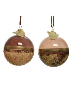 Kaemingk Glass Christmas Bauble Gold Foil Hanger - 8cm