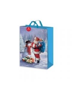 Woven Jumbo Gift Bag - Traditional Santa Christmas Decoration