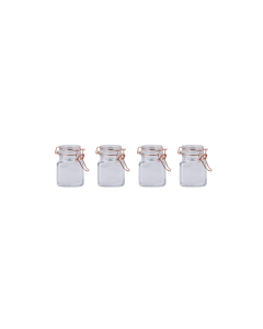 Sabichi Copper Clip Top Glass Jars - Set of 4