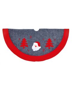 Premier Grey & Red Santa Christmas Tree Skirt - 90cm