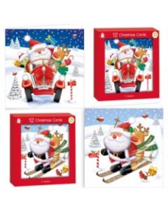 Anker Cute Santa Christmas Cards - Pack 12