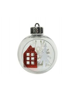 Kaemingk Christmas Shatterproof Bauble Tree House With Snow - 8cm