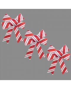 Davies Products 3 Candy Cane Christmas Bow 10x13cm