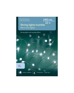 Kaemingk 12m Micro LED Outdoor Twinkle Christmas Lights - Cool White