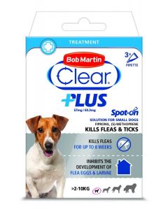 Bob Martin Clear Plus Spot On Solution For Small Dogs - 3 Pipettes