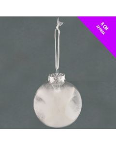 Davies Products Christmas Clear Feather Bauble - 8cm