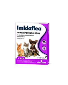 Imidaflea 40Gm Spot-On For Small Cats/Dogs/Rabbits Under 4Kg - 3 Pipettes