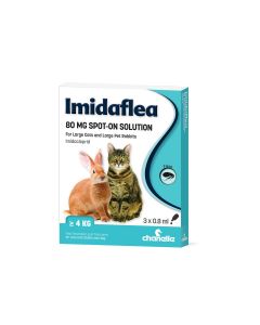 Imidaflea 80Gm Spot-On For Large Cats & Rabbits Over 4Kg - 3 Pipettes