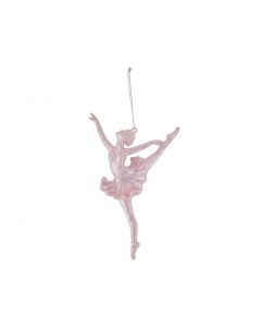 Davies Products Glitter Ballerina Christmas Tree Bauble - 16cm Blush