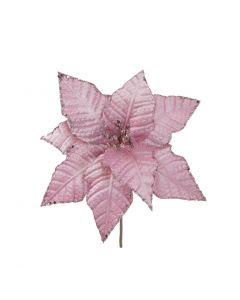 Davies Products Classic Velvet Poinsettia Christmas Decoration - 22cm Blush