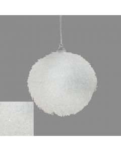 Davies Products Fluffy Glitter Snowball Christmas Tree Bauble - 10cm