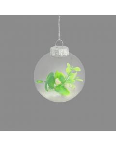 Davies Products Mistletoe & Snow Christmas Tree Bauble - 8cm