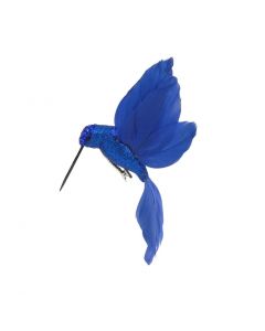 Davies Products Feather Hummingbird Christmas Tree Decoration - 19cm Navy