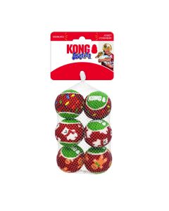 KONG Christmas Holiday SqueakAir Balls x 6 Pack