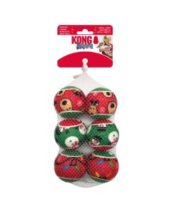 KONG HOLIDAY SQUEAKAIR BALLS RED