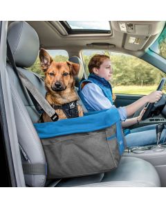 Kurgo Heather Booster Dog Car Seat - Charcoal/Blue