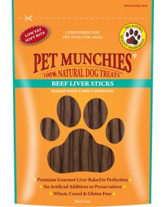 Pet Munchies Beef Liver Sticks - 90g - Beef Liver - Pack of 8