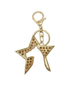 Zeddy Diamante Key Ring - Gold/Diamante