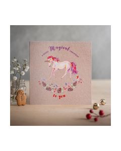 Deckled Edge Christmas Card - Merry Magical Chirstmas