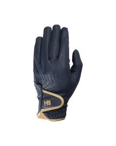 Hy5 Cottenham Elite Riding Gloves - Navy/Gold - Medium	