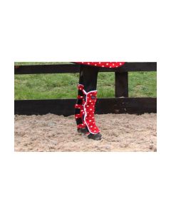 Supreme Products Dotty Fleece Boots - Rosette Red - Small Pony	