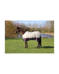 StormX Original 100 Thelwell Collection Country Turnout Rug - Beige/Aubergine/Aquatic - 5'6"	