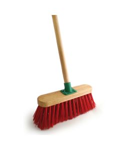 BROOM UNVARNISHED RED PVC C/W 4FT 6" HANDLE