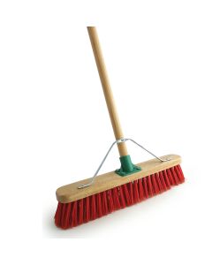 BROOM VARNISHED RED PVC C/W 4FT 6" HANDLE